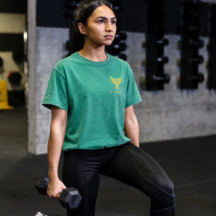 Unisex Acid Wash Oversized Strength Club Tee