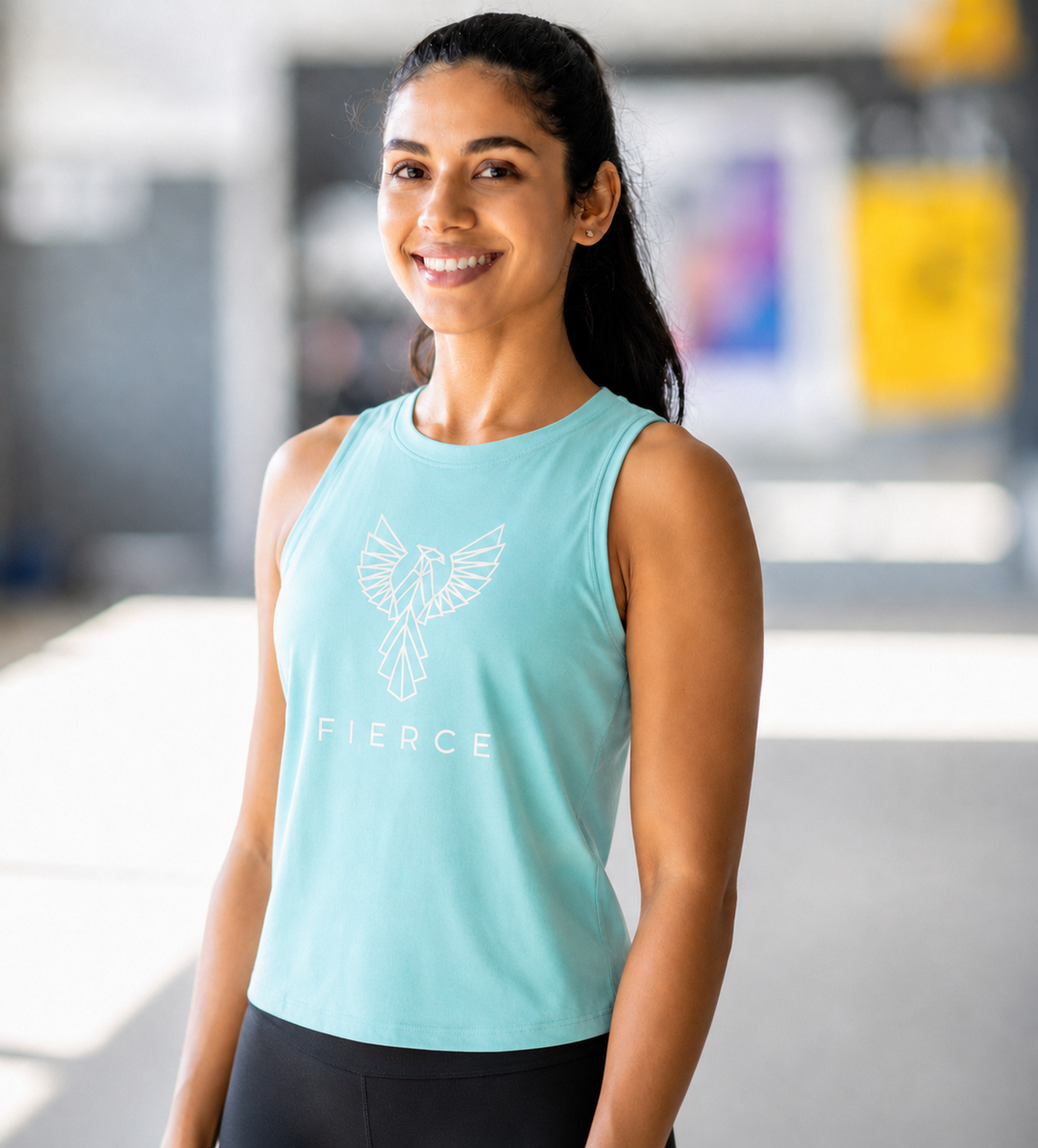 Limited Edition Ladies Crop Singlet in Mint Green