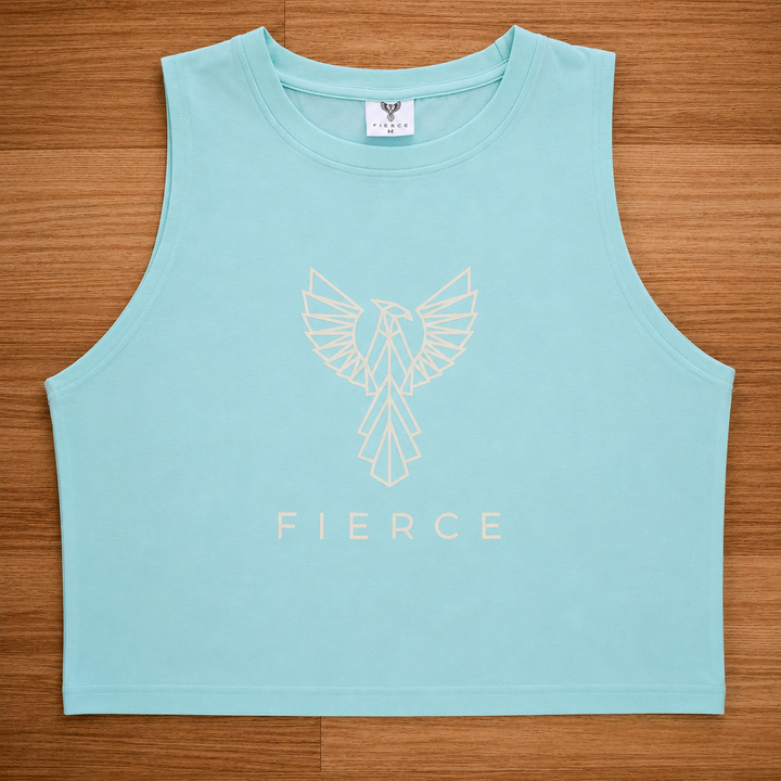 Limited Edition Ladies Crop Singlet in Mint Green