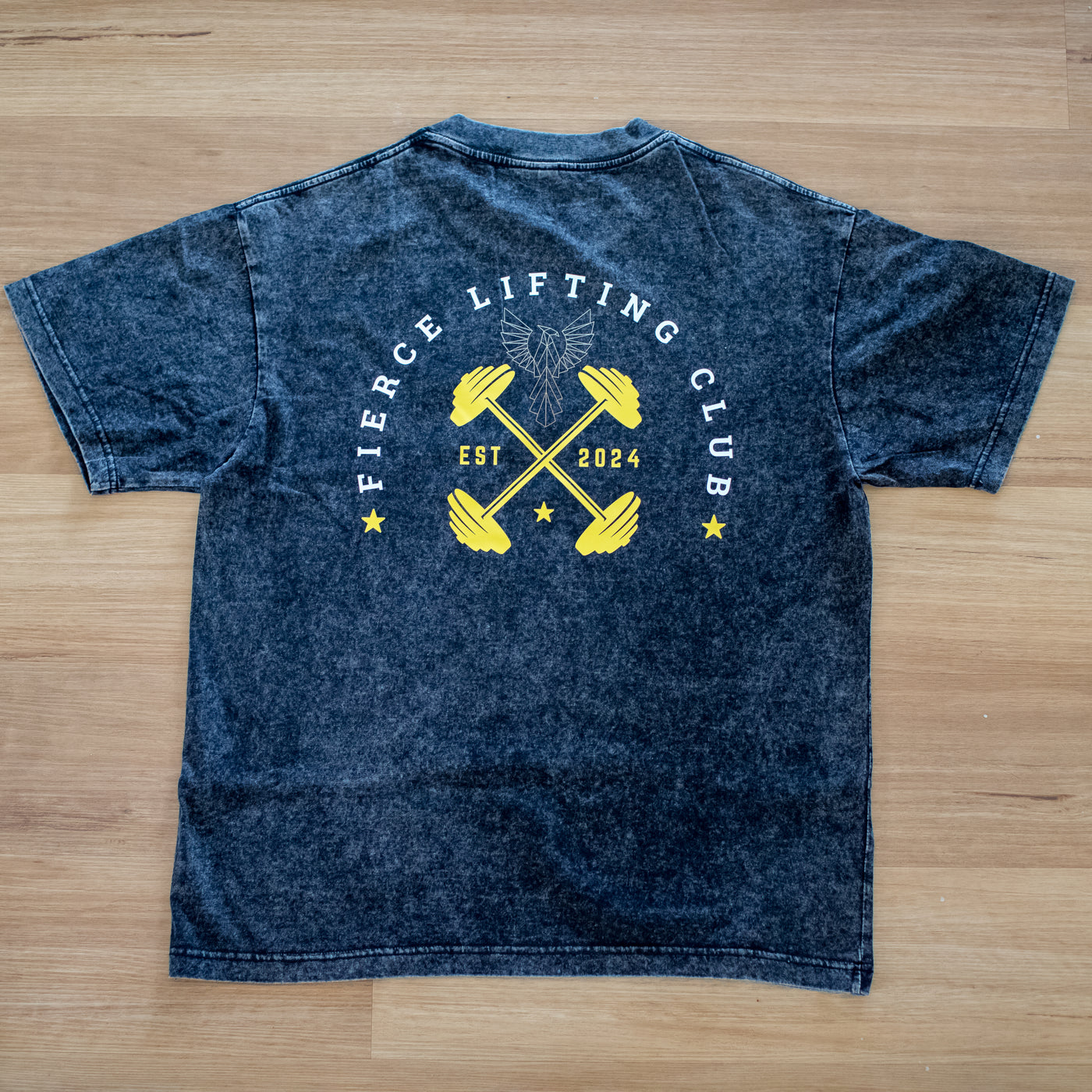Unisex Acid Wash Oversized Lifting Club Tee