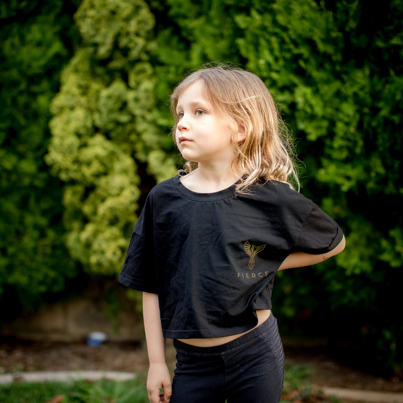 Fierce Phoenix Logo Kid's Crop T-Shirt