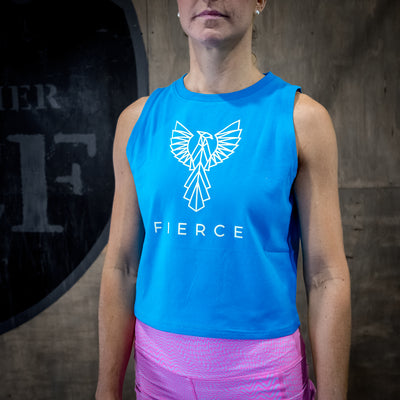 Limited Edition Ladies Crop Singlet in Blue