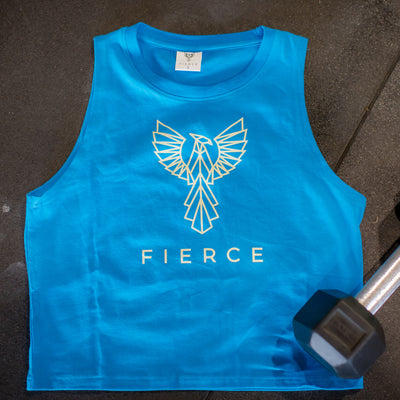 Limited Edition Ladies Crop Singlet in Blue