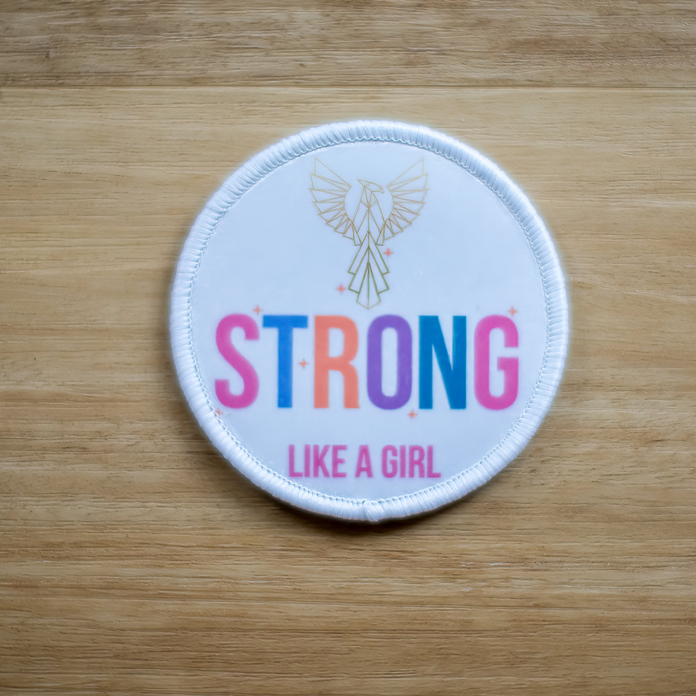 Strong Like a Girl Round Velcro Patch (6cm)