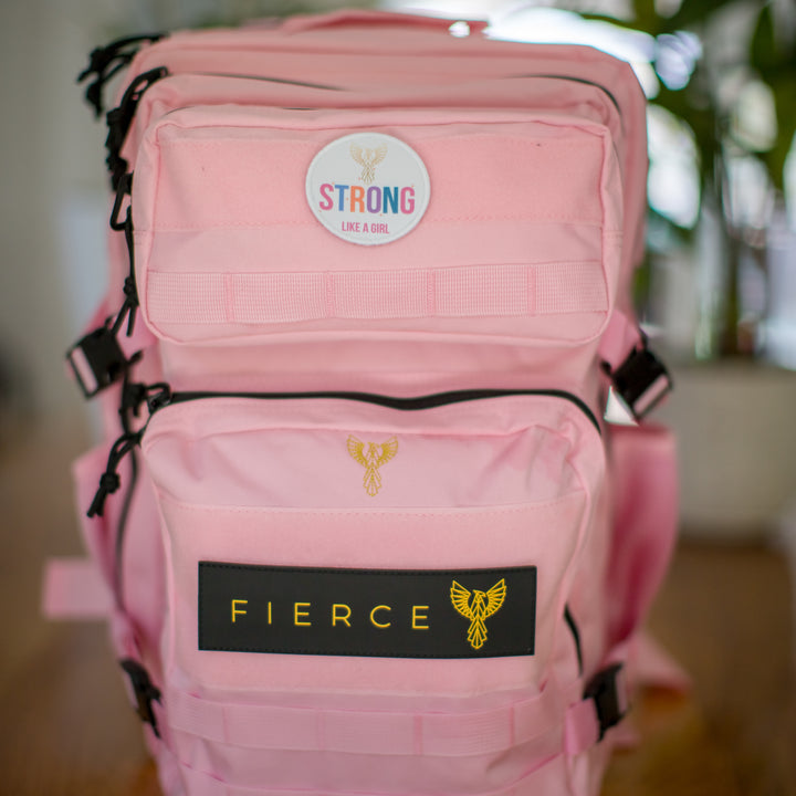 Fierce Phoenix Tactical CrossFit Backpack – Strong Like a Girl in Blush Ember - Limited Edition