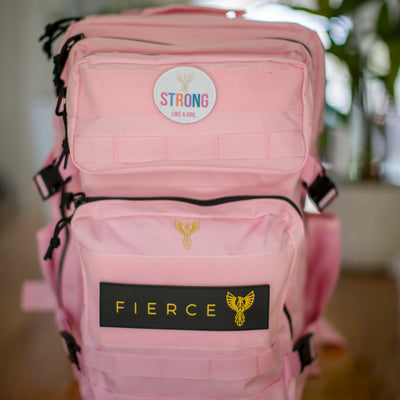 Fierce Phoenix Tactical CrossFit Backpack – Strong Like a Girl in Blush Ember - Limited Edition