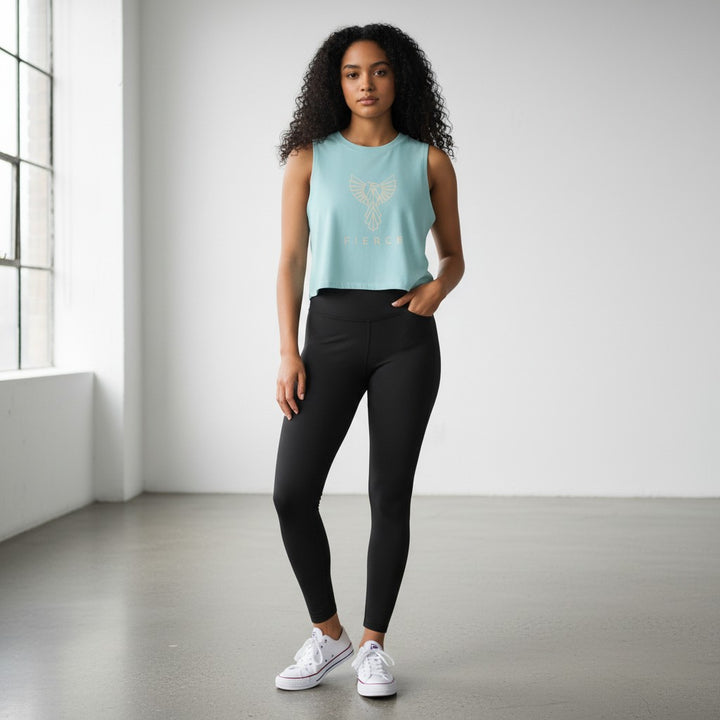 Limited Edition Ladies Crop Singlet in Mint Green
