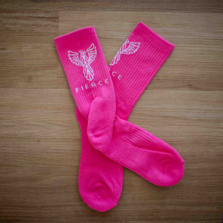 Pink crew socks